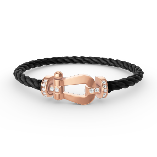 [AURORA]FORCE LARGE HORSESHOE HALF DIAMOND BRACELET ROSE GOLD