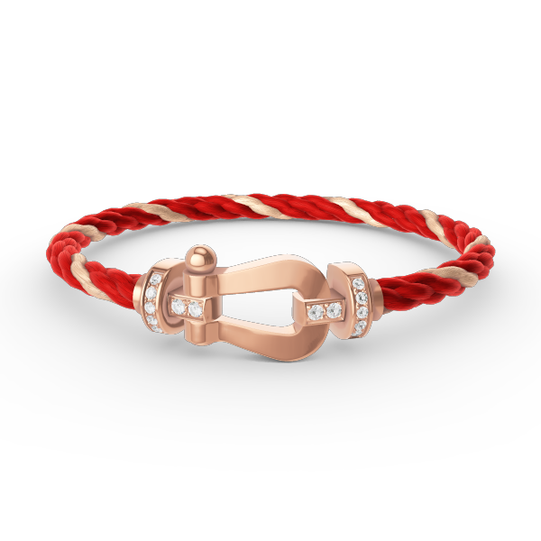 [AURORA]FORCE LARGE HORSESHOE HALF DIAMOND BRACELET ROSE GOLD