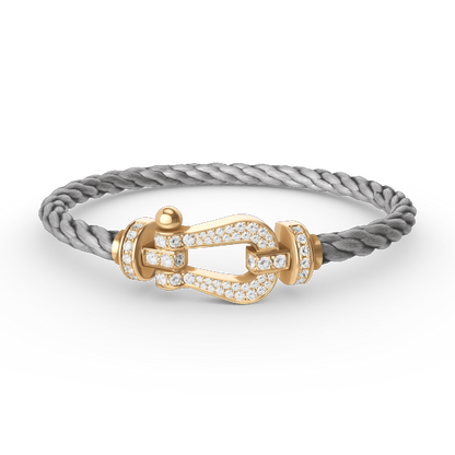 [AURORA]FORCE LARGE HORSESHOE FULL DIAMOND BRACELET GOLD