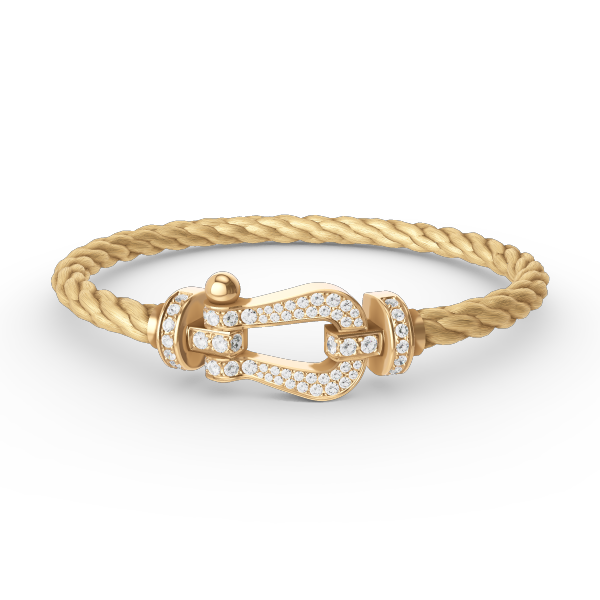 [AURORA]FORCE LARGE HORSESHOE FULL DIAMOND BRACELET GOLD