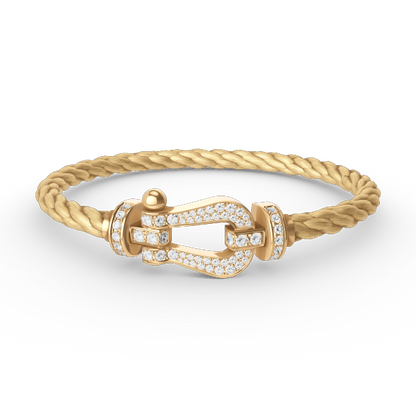 [AURORA]FORCE LARGE HORSESHOE FULL DIAMOND BRACELET GOLD