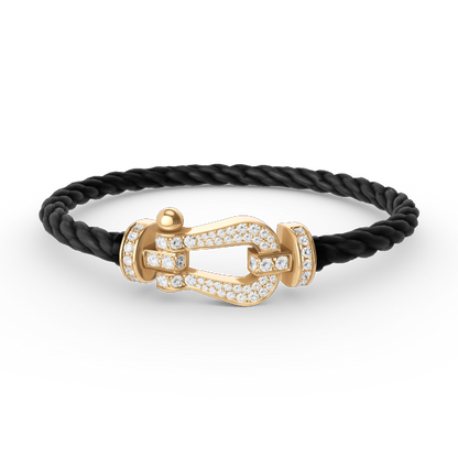 [AURORA]FORCE LARGE HORSESHOE FULL DIAMOND BRACELET GOLD