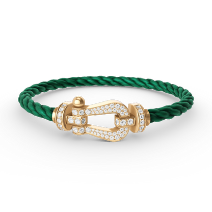 [AURORA]FORCE LARGE HORSESHOE FULL DIAMOND BRACELET GOLD