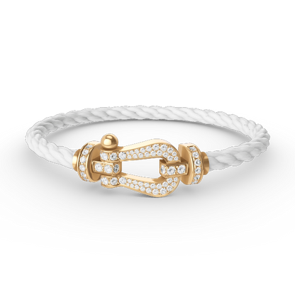 [AURORA]FORCE LARGE HORSESHOE FULL DIAMOND BRACELET GOLD