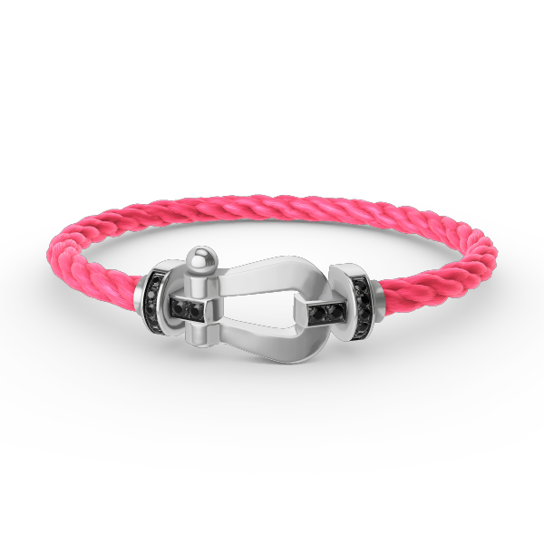 [AURORA]フォース ラージホースシュー ブラックダイヤモンドブレスレット シルバー