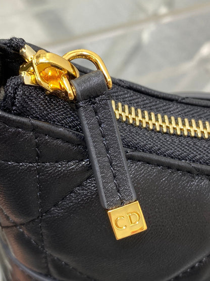 MISS CARO CIGALE MINI 24 BAG IN BLACK MACROCANNAGE LAMBSKIN