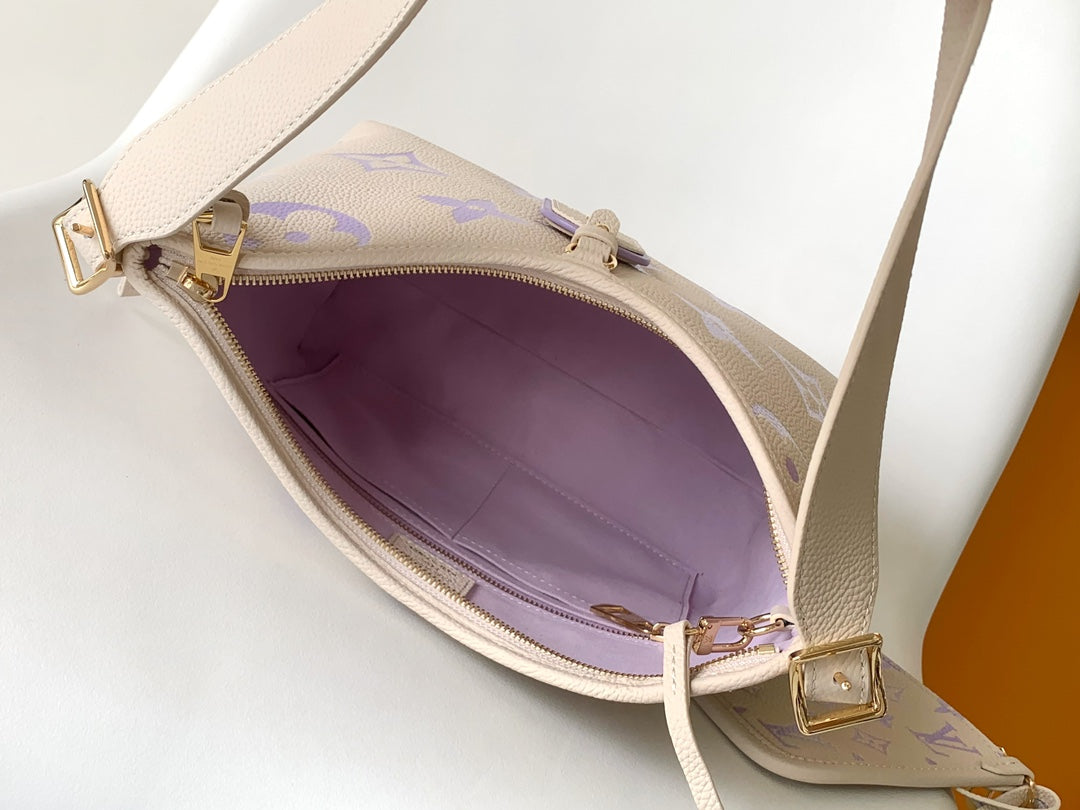 CARRYALL PM 29 BAG IN BEIGE MIX PURPLE MONOGRAM EMPREINTE LEATHER