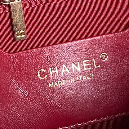 BOWLING BAG 29 IN RED CALFSKIN GOLD HARDWARE