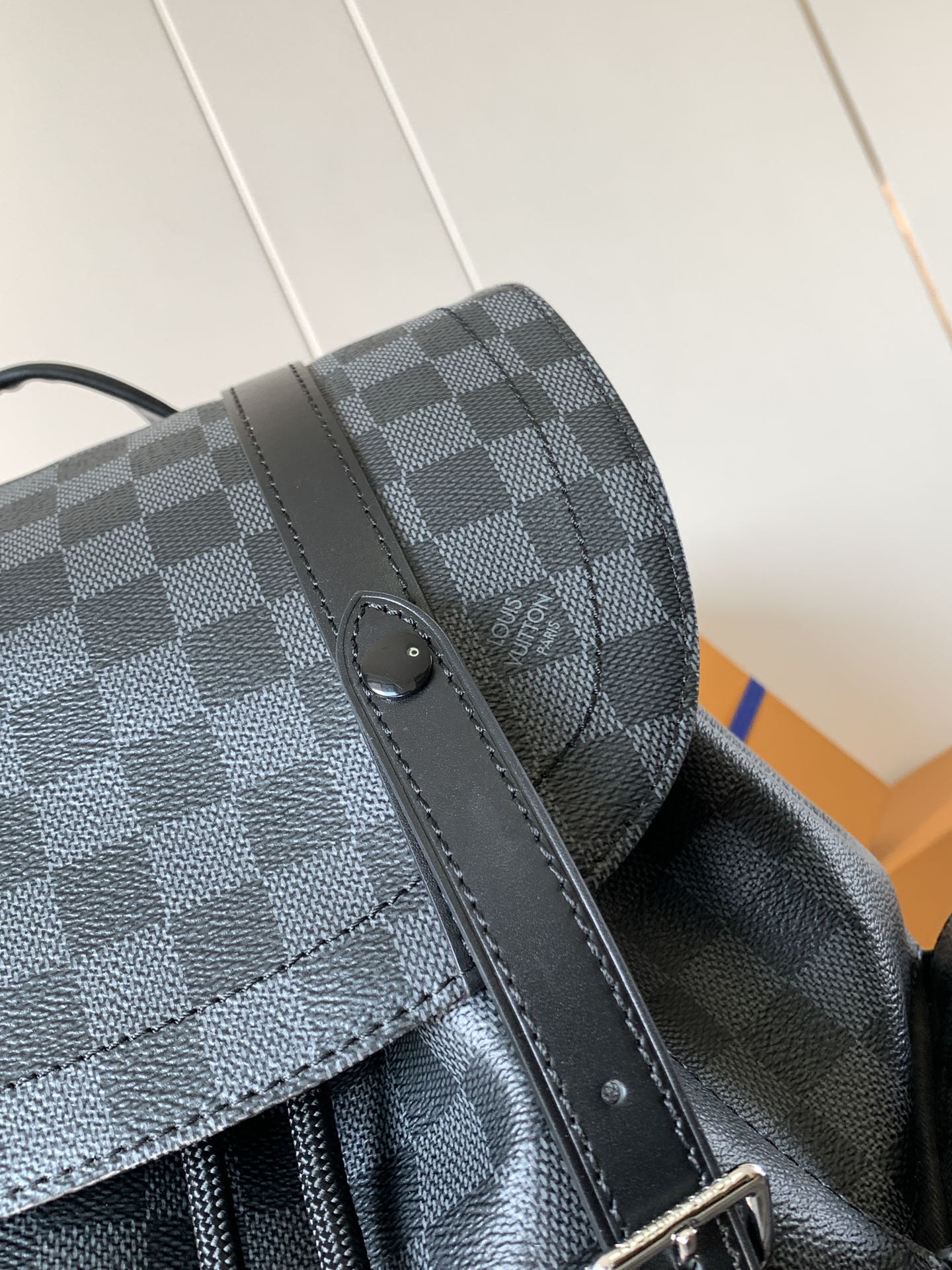 CHRISTOPHER MM BACKPACK 47 IN BLACK DAMIER GRAPHITE CANVAS