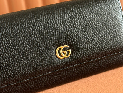 GG MARMONT CONTINENTAL WALLET 19 BLACK IN CALFSKIN