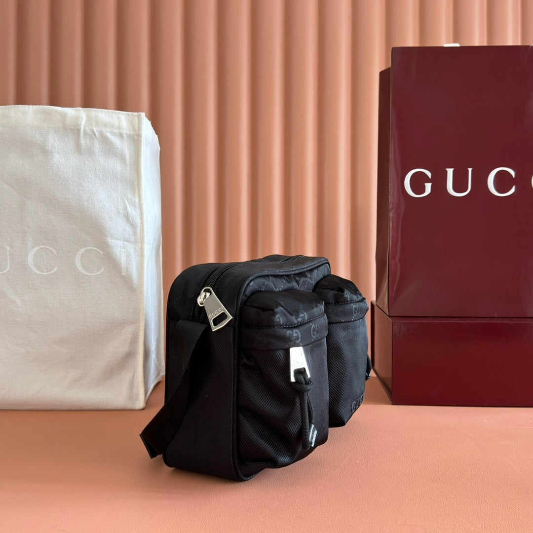 GUCCI NEXUS SMALL CROSSBODY BAG 37 IN BLACK NYLON