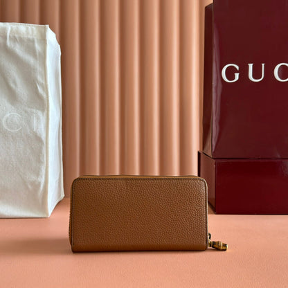 GG 25S MARMONT WALLET 19 IN BROWN CALFSKIN GOLD HARDWARE