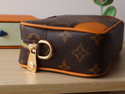 TROCADERO BAG 20 IN BROWN MIX ORANGE MONOGRAM ECLIPSE CANVAS