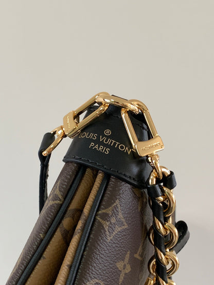 TWINNY BAG 29 IN BROWN MONOGRAM CANVAS AND CALFSKIN