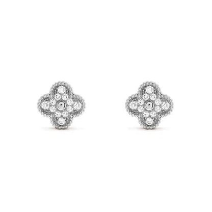 [basloveJW]CLOVER 1 MOTIFS DIAMOND OHRSTECKER SILBER