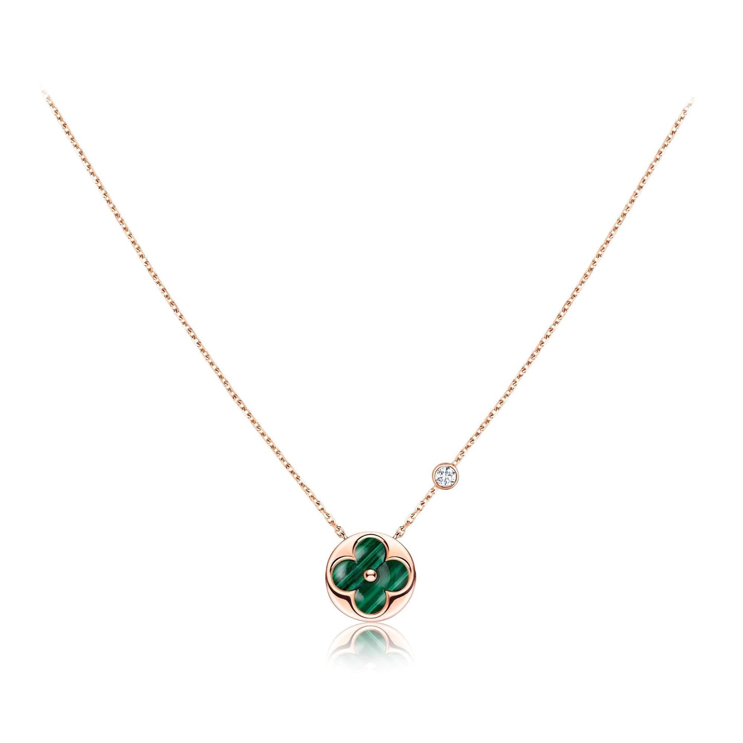 [AURORA]SUN PEDANT PINK GOLD 1 DIAMOND NECKLACE