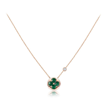 [AURORA]SUN PEDANT PINK GOLD 1 DIAMOND NECKLACE