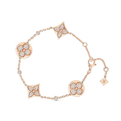 [AURORA]STAR AND SUN 4 MOTIFS GOLD DIAMONDS BRACELET