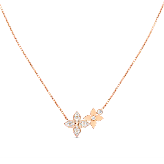[AURORA]STAR BLOSSOM HALSKETTE ROTGOLD DIAMANTEN