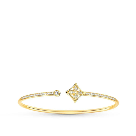 [AURORA]IDYLLE GOLD OPEN BRACELET DIAMOND PAVED