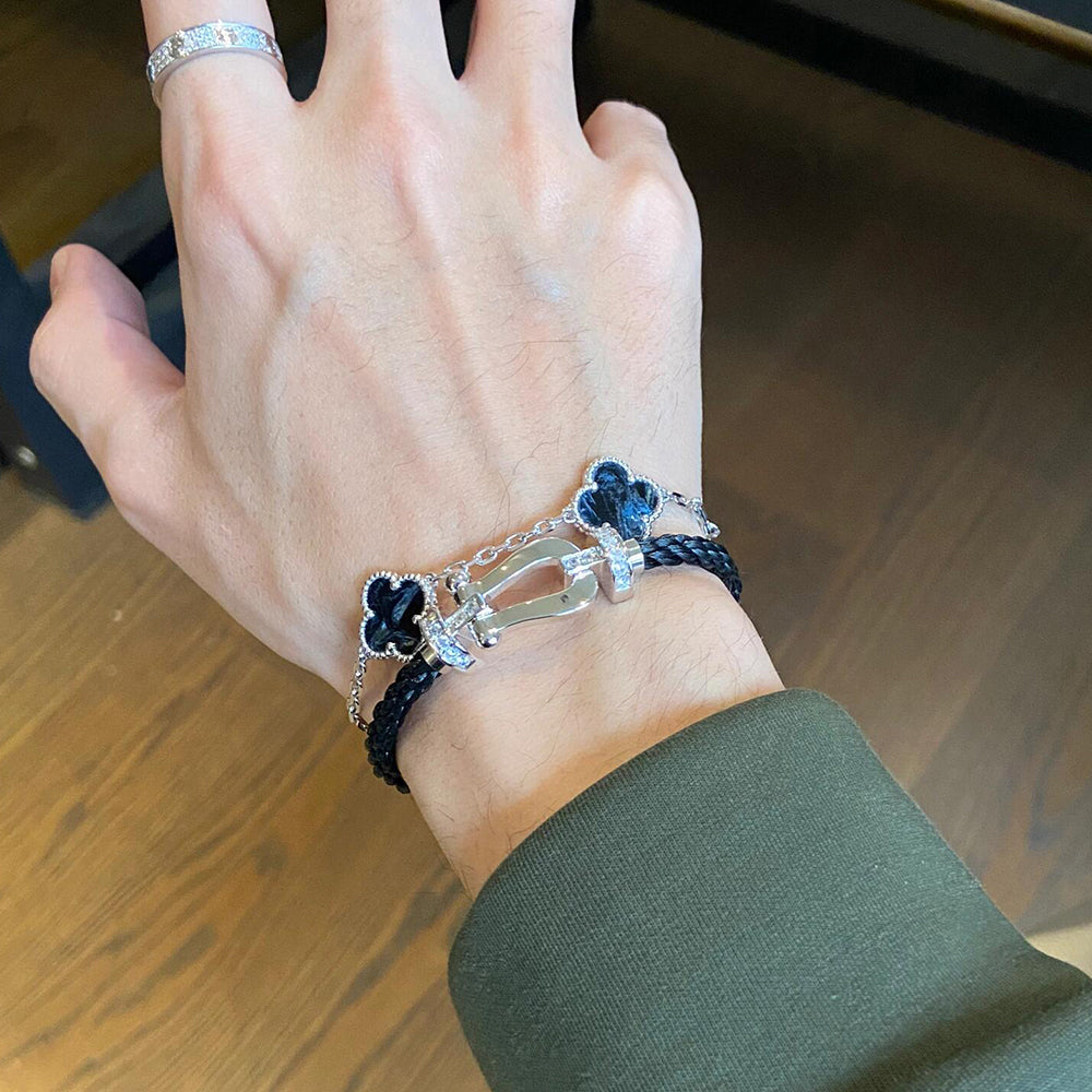 [basloveJW] KLEEBLATT 5 MOTIV PIETERSIT SILBERARMBAND 