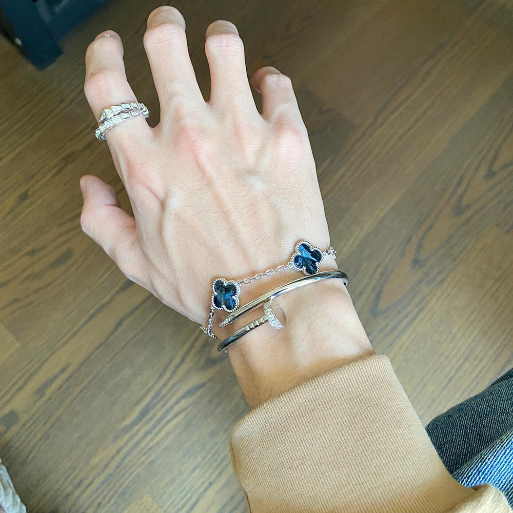 [basloveJW] KLEEBLATT 5 MOTIV PIETERSIT SILBERARMBAND 