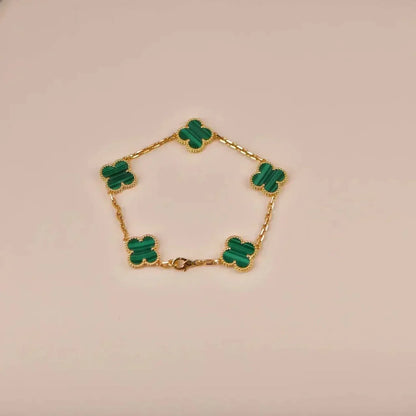[basloveJW]CLOVER 5 MOTIFS MALACHIT ARMBAND 
