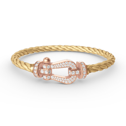 [AURORA]FORCE LARGE HORSESHOE FULL DIAMOND BRACELET ROSE GOLD