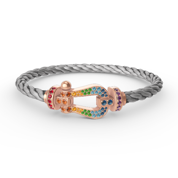 [AURORA]FORCE LARGE HORSESHOE  COLORED DIAMOND BRACELET ROSE GOLD