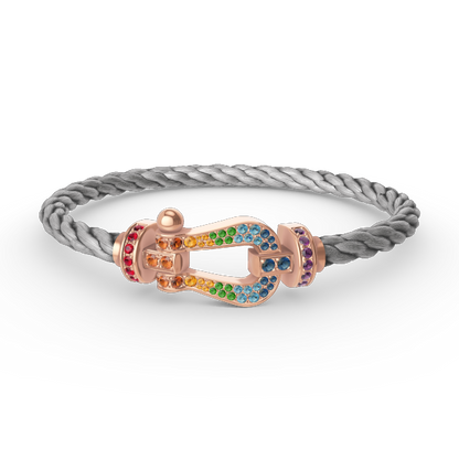 [AURORA]FORCE LARGE HORSESHOE  COLORED DIAMOND BRACELET ROSE GOLD