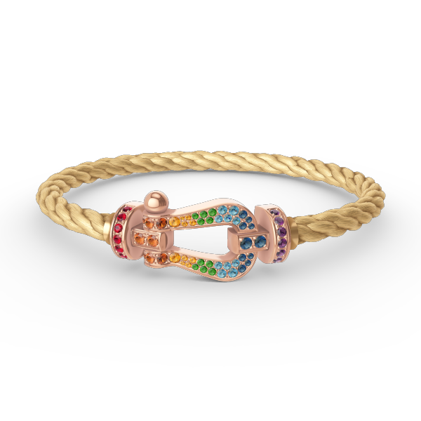 [AURORA]FORCE LARGE HORSESHOE  COLORED DIAMOND BRACELET ROSE GOLD