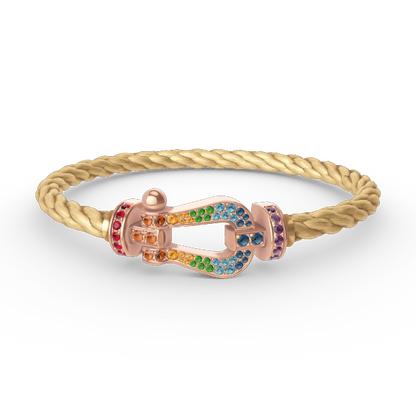 [AURORA]FORCE LARGE HORSESHOE  COLORED DIAMOND BRACELET ROSE GOLD