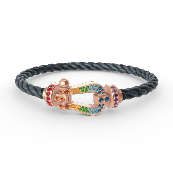 [AURORA]FORCE LARGE HORSESHOE  COLORED DIAMOND BRACELET ROSE GOLD