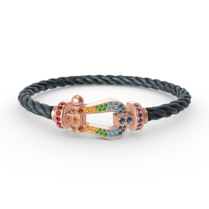 [AURORA]FORCE LARGE HORSESHOE  COLORED DIAMOND BRACELET ROSE GOLD