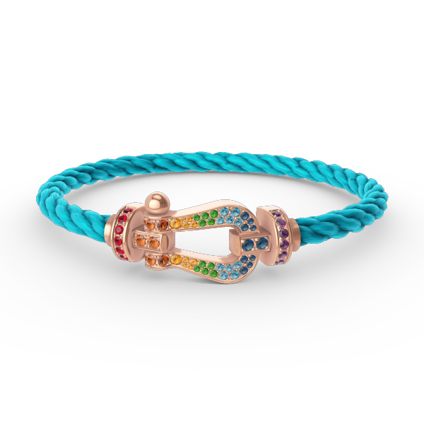 [AURORA]FORCE LARGE HORSESHOE  COLORED DIAMOND BRACELET ROSE GOLD