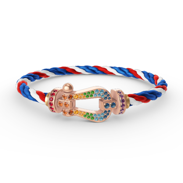 [AURORA]FORCE LARGE HORSESHOE  COLORED DIAMOND BRACELET ROSE GOLD