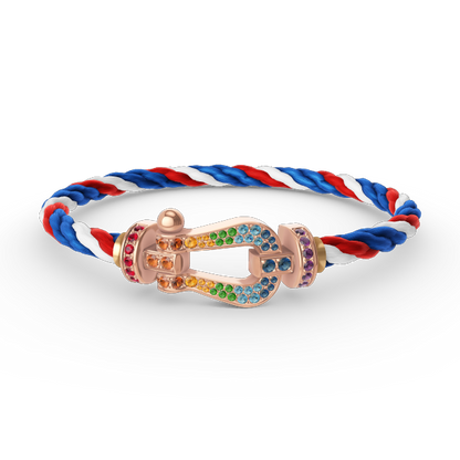[AURORA]FORCE LARGE HORSESHOE  COLORED DIAMOND BRACELET ROSE GOLD