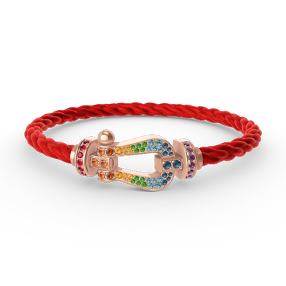 [AURORA]FORCE LARGE HORSESHOE  COLORED DIAMOND BRACELET ROSE GOLD
