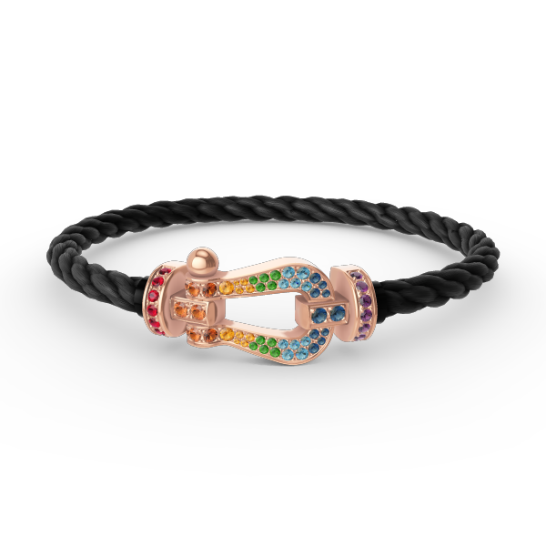 [AURORA]FORCE LARGE HORSESHOE  COLORED DIAMOND BRACELET ROSE GOLD