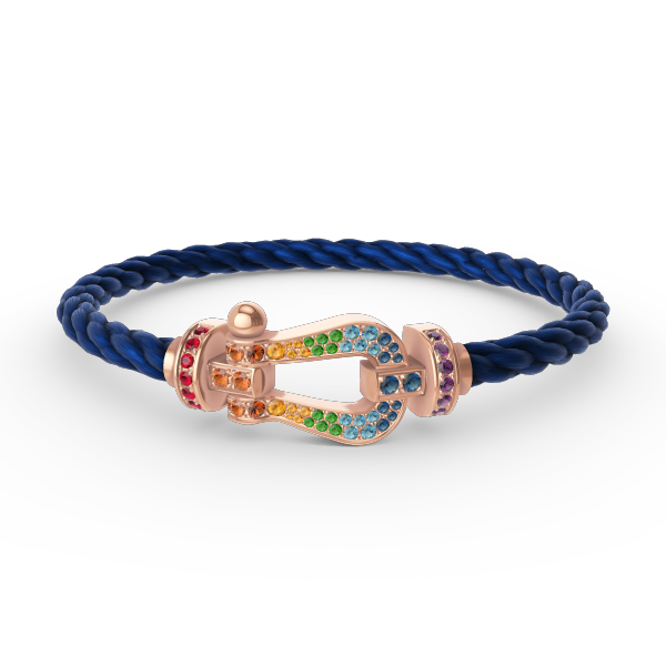 [AURORA]FORCE LARGE HORSESHOE  COLORED DIAMOND BRACELET ROSE GOLD