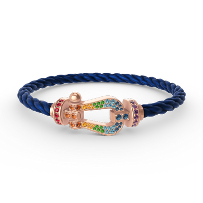 [AURORA]FORCE LARGE HORSESHOE  COLORED DIAMOND BRACELET ROSE GOLD