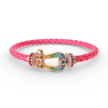 [AURORA]FORCE LARGE HORSESHOE  COLORED DIAMOND BRACELET ROSE GOLD