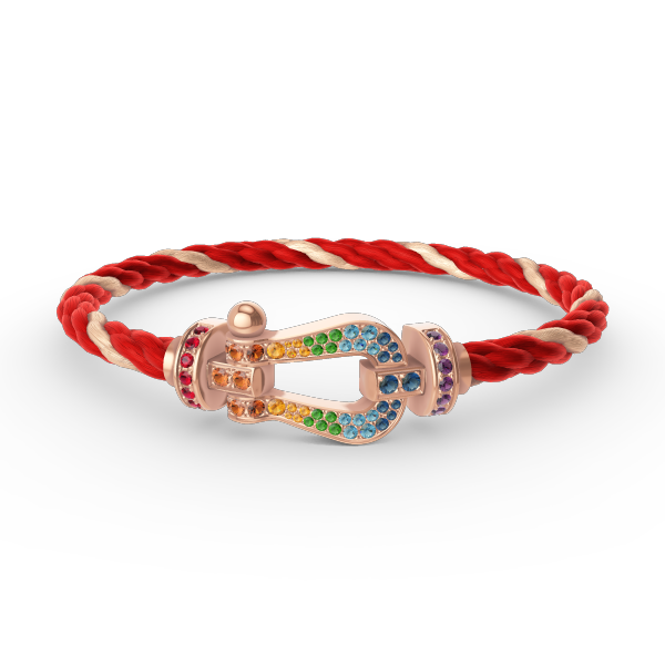 [AURORA]FORCE LARGE HORSESHOE  COLORED DIAMOND BRACELET ROSE GOLD