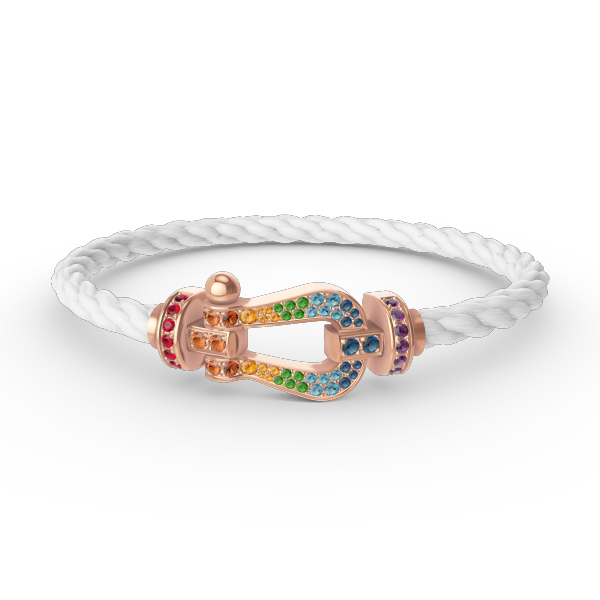 [AURORA]FORCE LARGE HORSESHOE  COLORED DIAMOND BRACELET ROSE GOLD