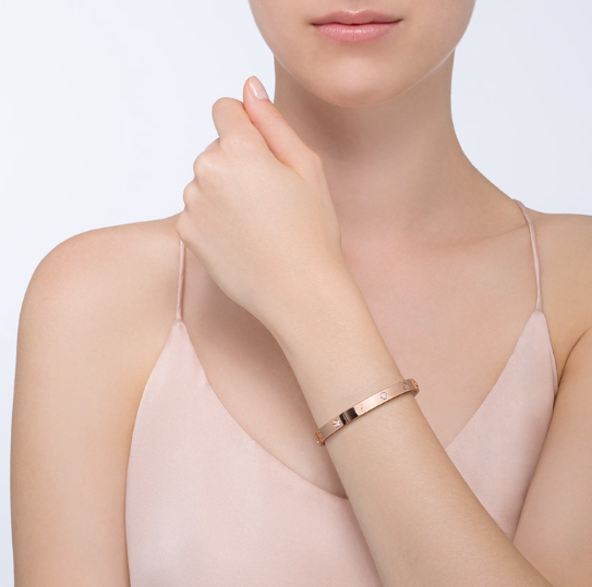 [AURORA]LOVE BRACELET 6.1MM 4 DIAMONDS