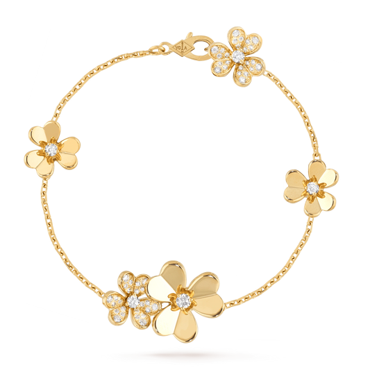 [AURORA]FRIVOLE GOLD 5 FLOWERS BRACELET
