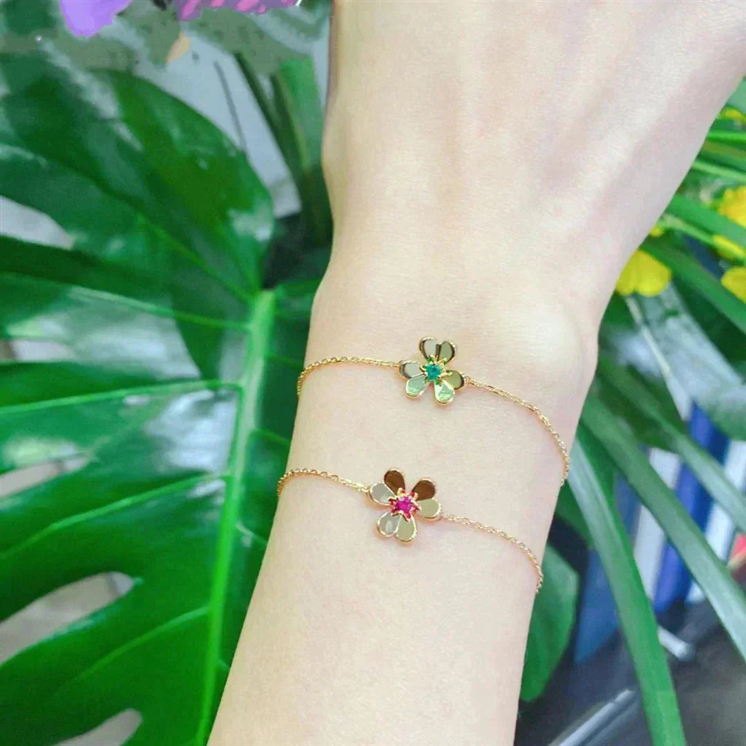 [basloveJW]FRIVOLE GOLD BLUME ROSA MALACHIT ARMBAND