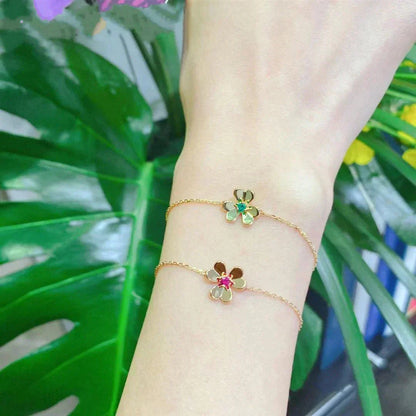 [basloveJW]FRIVOLE GOLD BLUME ROSA MALACHIT ARMBAND