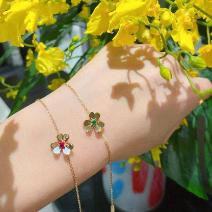 [basloveJW]FRIVOLE GOLD BLUME ROSA MALACHIT ARMBAND