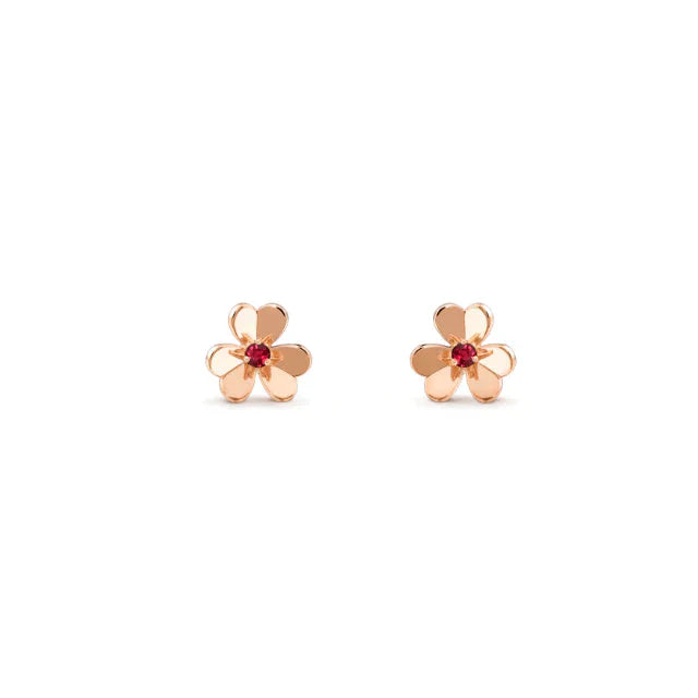 [basloveJW]FRIVOLE BLUMEN ROSA OHRRINGE